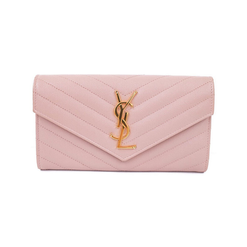 SAINT LAURENT Paris Monogram Flap Wallet Bi fold Long